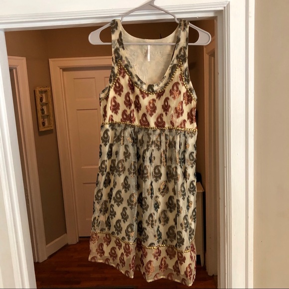 Free People Olive and Copper Metallic Dress - Picture 2 of 8